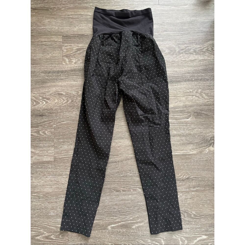 🐿️ Motherhood Maternity Black & White Polka Dot Skinny Pull On Pants Size Large - Picture 2 of 4